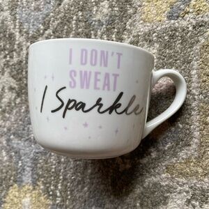 Opalhouse White Coffee Cup I don’t Sweat I   Sparkle Text